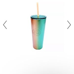 2020 Starbucks Tumbler Mug 16oz Steel Ombre Green/Copper Cold Cup